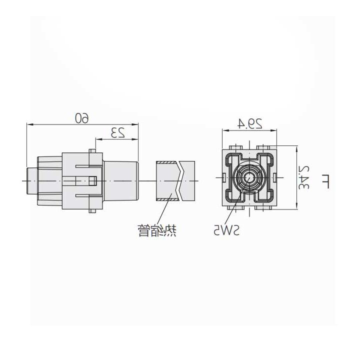 HM module, female connector, wire gauge 25-40 m ², HM-001-FD, 09140012763